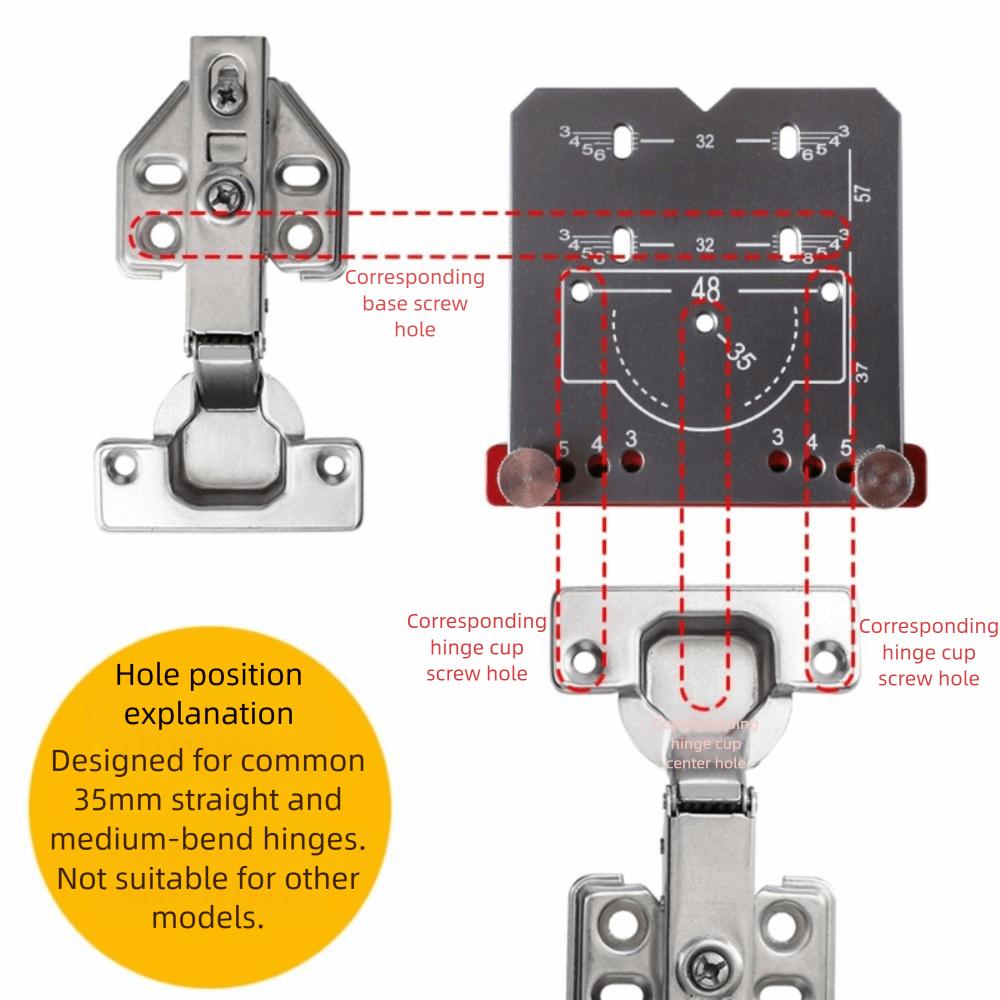 Perfect Hole Puncher Concealed Hinge Hole Template Drill Guide Locator  Professional Use