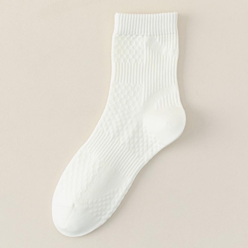 

Мужские носки до середины икры для осени и зимы, влагопоглощающие и дышащие спортивные компрессионные мужские носки, однотонные мужские длинные носки против образования катышков 1 pair белый