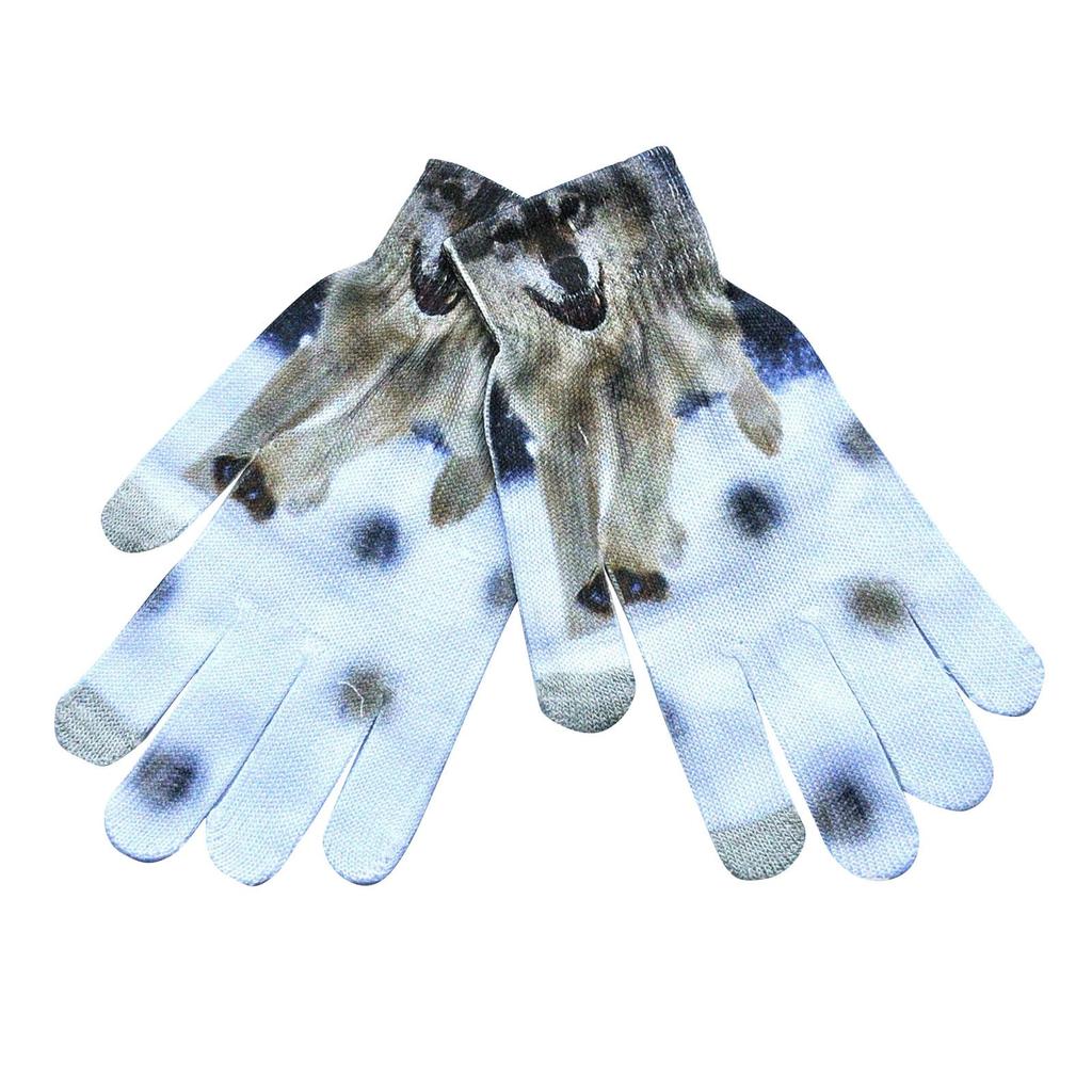 Men Women Winter Warm 3D Print Knitted Phone Screen Pet Cute Gloves