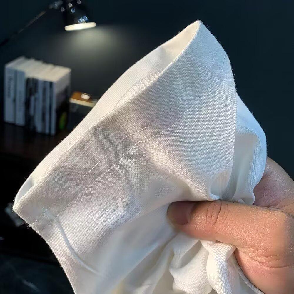 Summer 2025 New National Trend Heavyweight Casual Loose Printed Short Sleeve T-Shirt Men's Half Sleeve Men's Trendy Brand Top