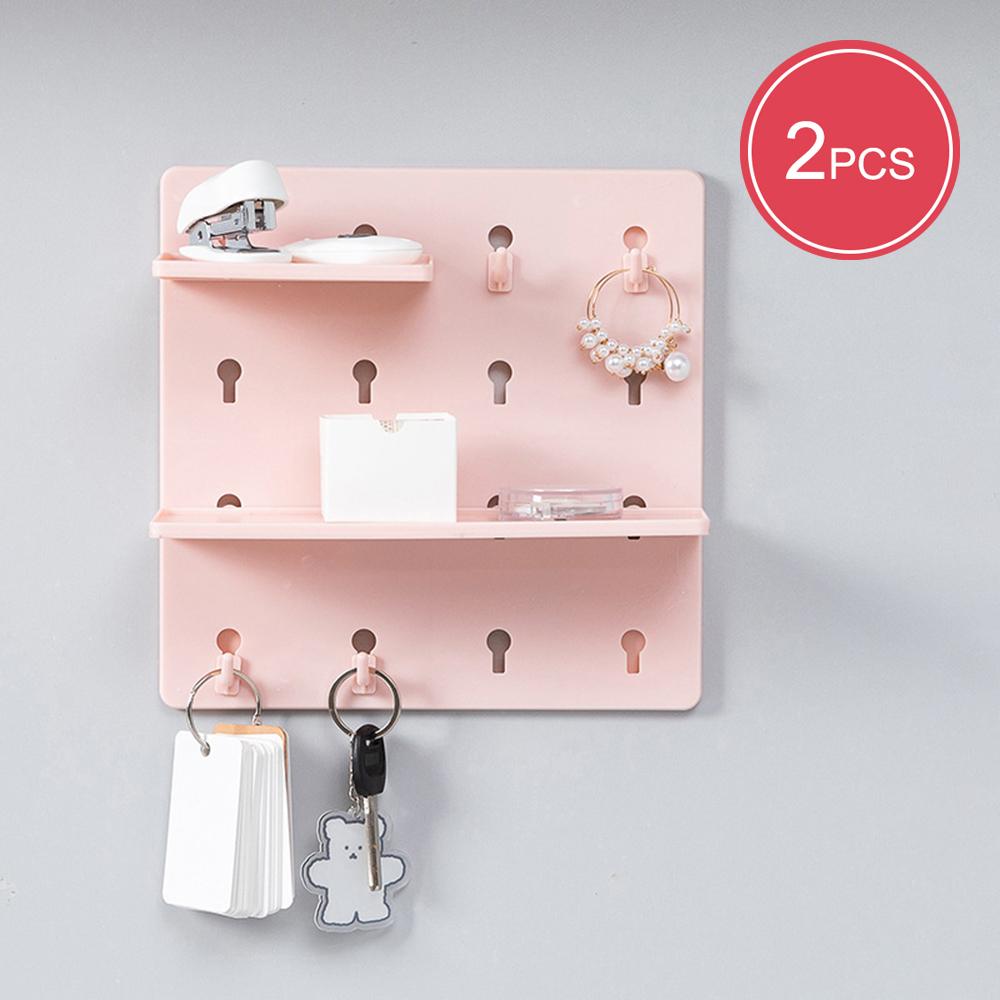 1PC/2PCS/4PCS Wall Perforation-free Plastic Shelving Bathroom Wall Wall Hanging Student Bedroom Dormitory Headboard Hole