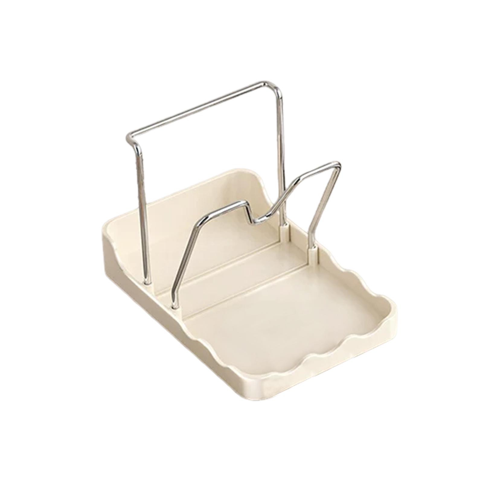 Kitchen Pot Lid Storage Rack Removable Drip Tray Stainless Steel Multifunctional Pot Lid Organizer for Kitchen Countertop