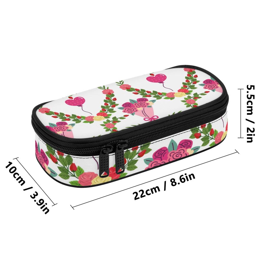 Pen Case Structured Durable 300D Polyester Easy Open Zipper with Main Compartment Mesh Pocket and Pen Slots for Classroom Use