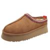 2024 Women's Platform Wool Slippers - Thick Sole, Furry, Plus Size, Outdoor, Warm Cotton