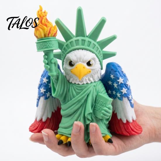 Bald Eagle Decor 3D Printed Goddess Ornament, American Flag Wings Statue, Durable Decorative Statue And of Liberty Figurine for Home Office Non-fading