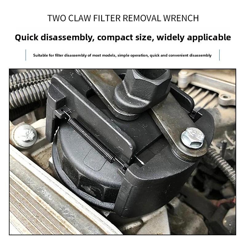 Adjustable Two-Jaw Auto Oil Filter Wrench for Easy Oil Change Remove Install Filter Elements Auto Maintenance Tool