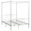 Canopy Bed Frame White Metal 140 x 200 cm