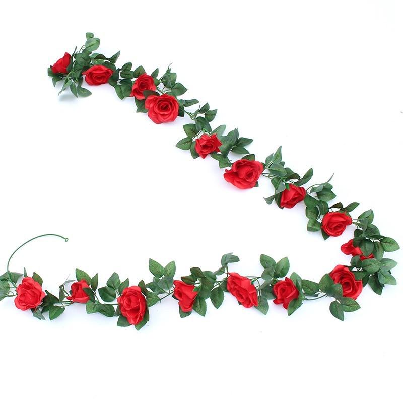 Artificial Rose Flower Vine for Balcony, Staircase, and Railings Decoration