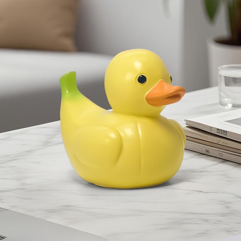 Figurina di Anatra con Frutta e Verdura Cartone Animato PVC Decorazione Creativa per Scrivania per Regalo e Collezione
