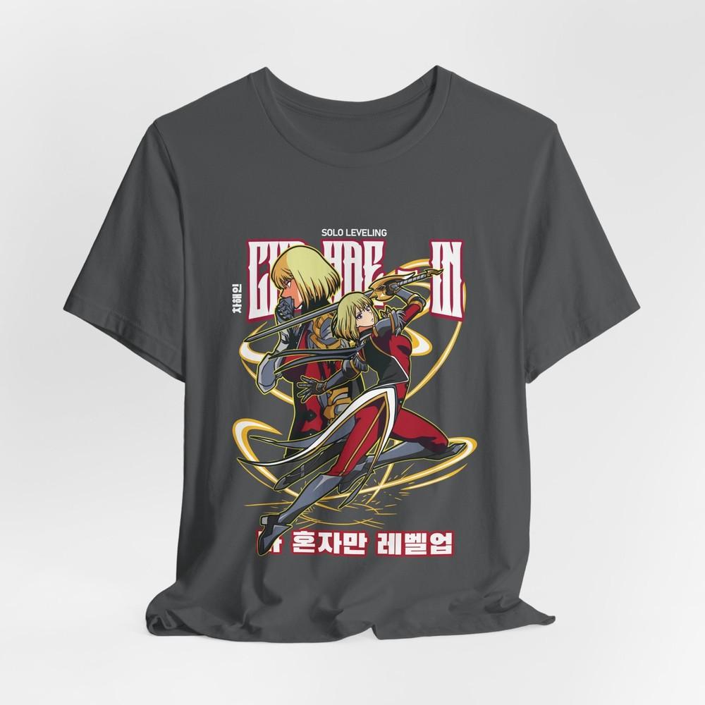 Cha Hae In | Solo Leveling | Anime Swordfighter tee | Korean text graphic XL