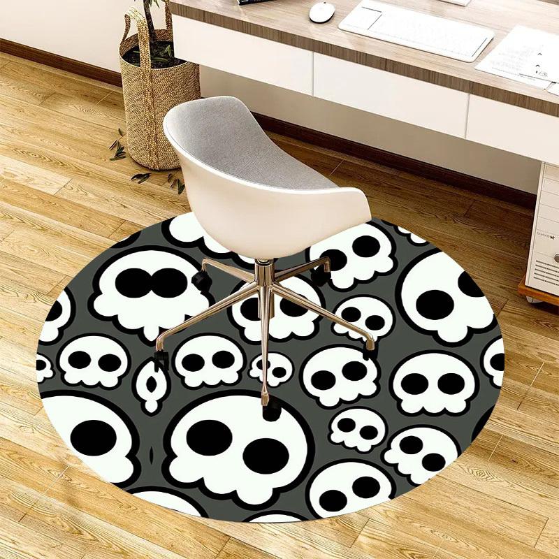 1pc Office Carpet Chair Mats Skull Pattern Design Perfect for Decorating Office Chairs, Living Rooms, Or Bedrooms