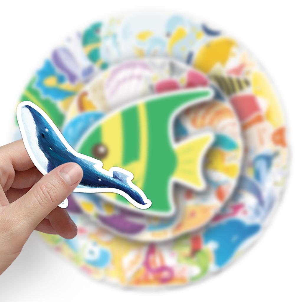 50 Photos of Marine Cute Bio Fashionable DIY Hand Account Suitcase Car Laptop Decoration Stickers