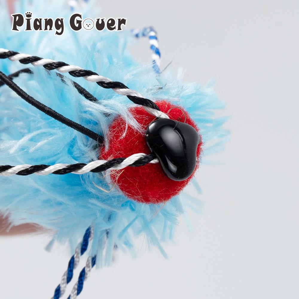 Artificial Millipede Replacement Head Cat Teaser Stick Feather Caterpillar Pet Cat Toy