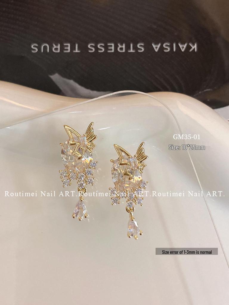 Luxury Zircon Bow Heart Pendant Nail Art Rhinestones – Exquisite, Shiny, and Elegant