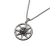 Rotatable Nautical Compass Pendant Necklace with Square Bead Chain