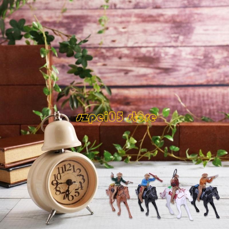 45BE Pack Of 8 Cowboy Horse and Indian Figurines Plastic Office Desk Decoration for Kids and Adults