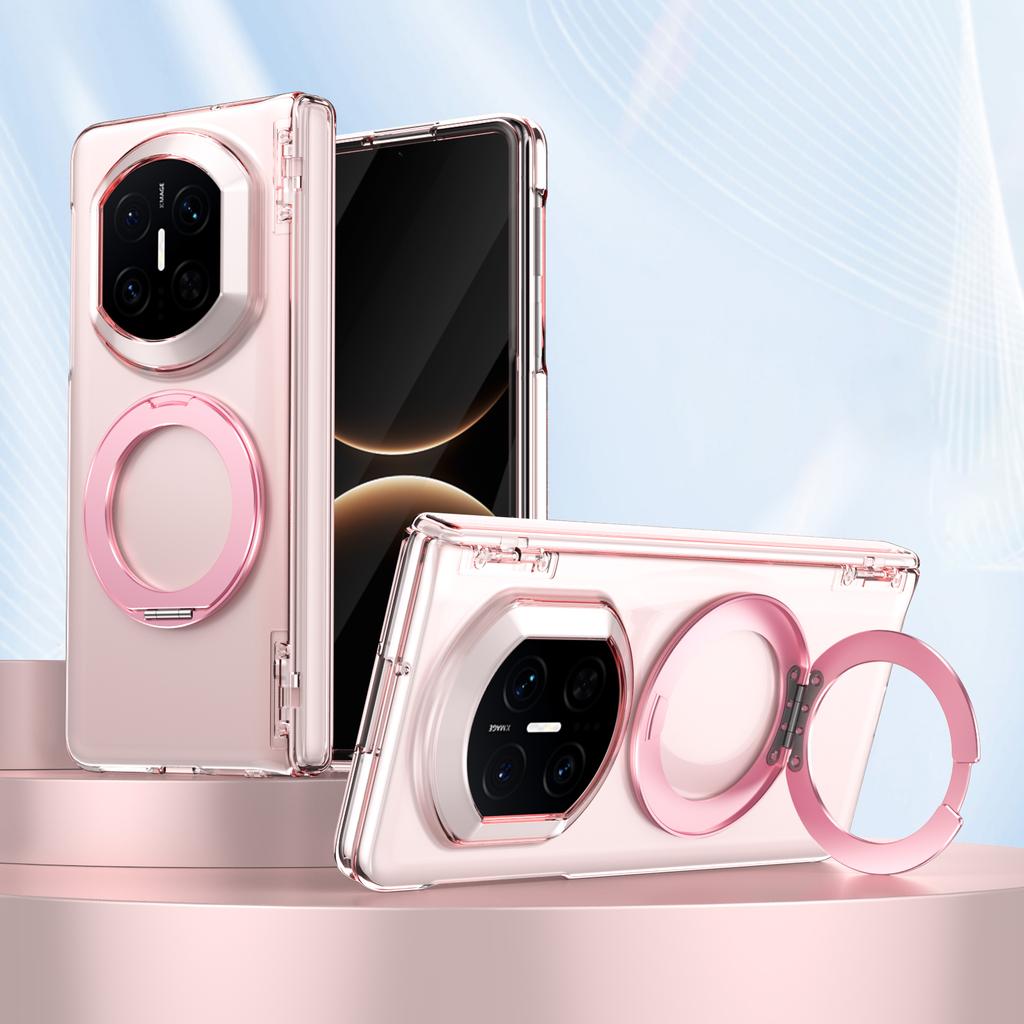 360 Degree Rotatable Metal Ring Magnetic Case For Huawei Mate X7 Stand Cover Full Hinge Protection With Glass Screen Protector