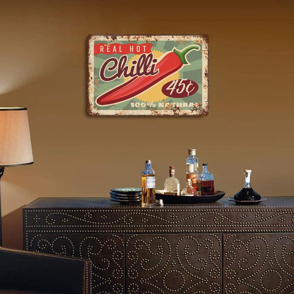 1-Pack Rustic Metal Hanging Wall Sign, 20×30cm and 30×40cm, Distressed Décor for Studio, Bar or Kitchen