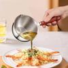 Stainless Steel Small Sauce Pan with Heat Insulation Wooden Handle Dual Pour Spouts for Kitchen Baby Porridge Cooking Milk Heating