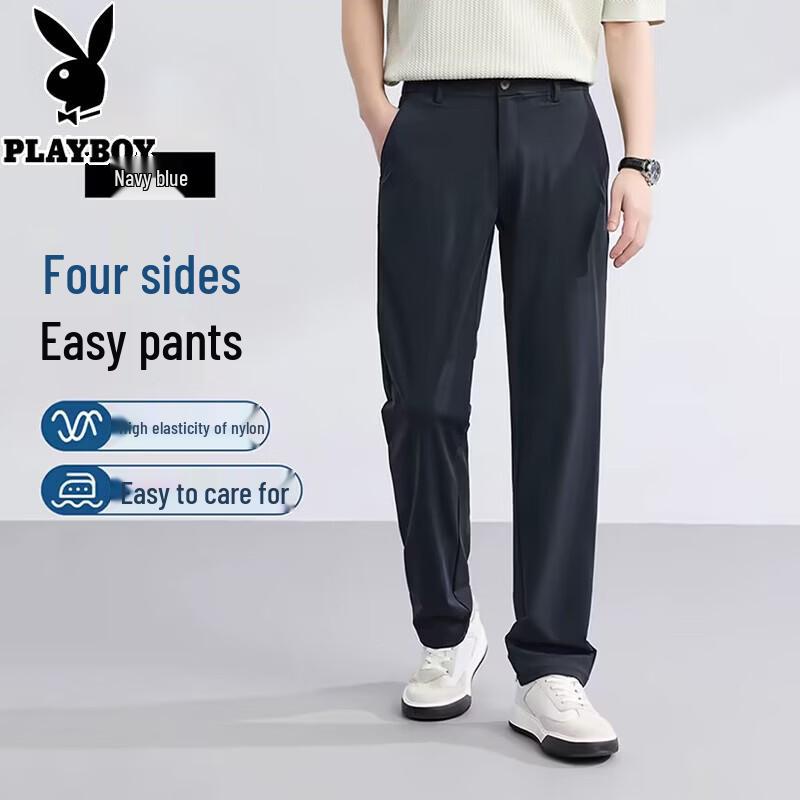 

PLAYBOY Men s Four-Way Stretch Straight-Leg Casual Pants 165/74A