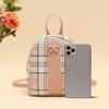 Women'S Fashion Backpack, Plaid Color-Block Small Backpack, Fresh Style Bow Casual Bag
