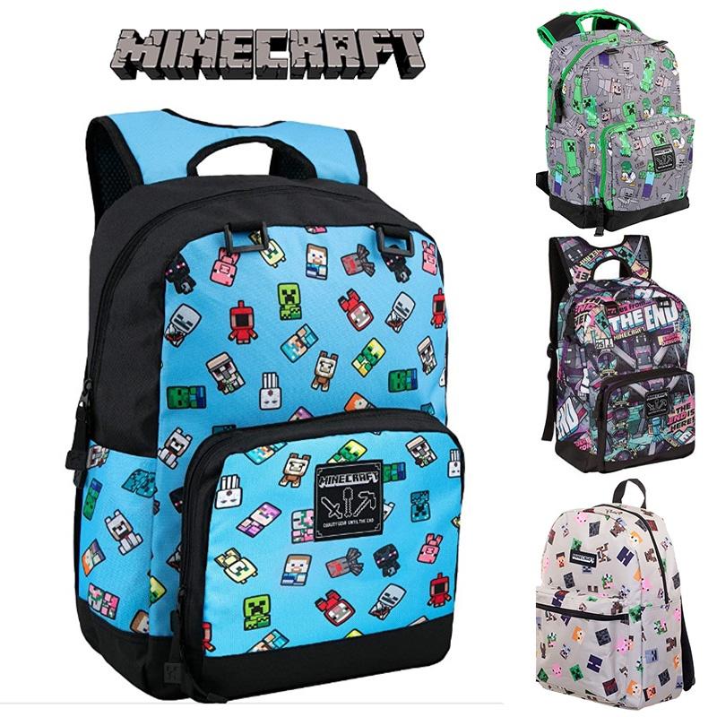 Minecraft Theme Oxford School Bag Large Capacity Travel Bag Kid Gift