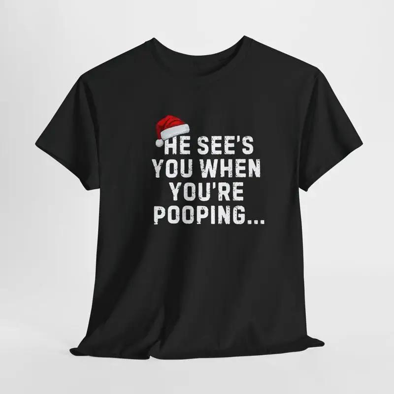 Funny Christmas Santa T Shirt Heavy Cotton Holiday Humor