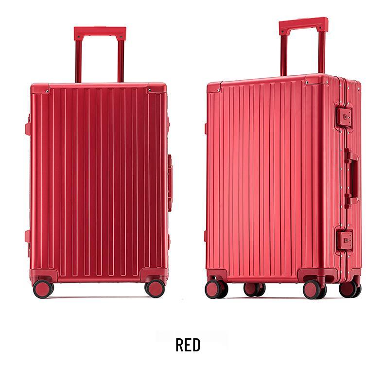Aluminum-Magnesium Alloy Trolley Case - All-Metal Universal Wheel Luggage for Men and Women Business Carry-On