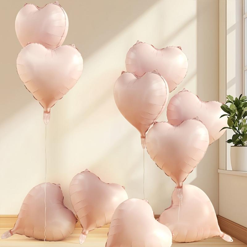 10pcs/set 18 Inch Pink Heart-Shaped Aluminum Foil Balloons Weddings Engagements Anniversaries Mother's Day Graduation Decoration