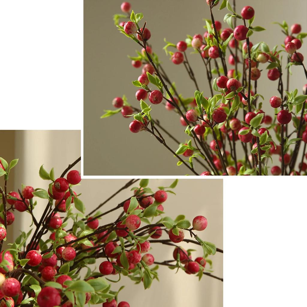 Frucht Zweig Künstliche Mini Äpfel Blumenarrangement DIY Florale Sträuße Heimdeko Simulation Blume Pflanze