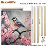 Frame Diy Painting By Numbers For Adults Kits Bird And Flowers Handpainted Acrylic Paint With Numbers For Home Decors 40x50cm