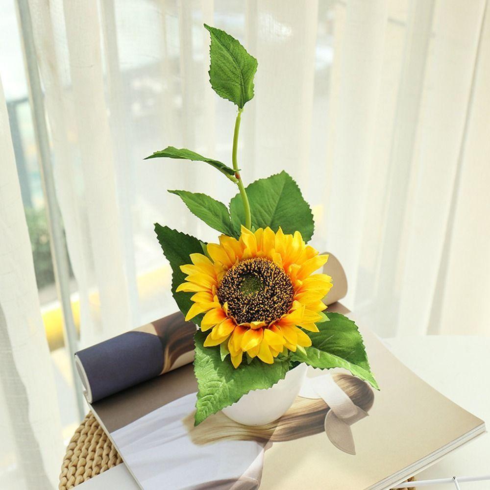 30cm Umělá slunečnice s květináčem Simulovaná květina Umělé rostliny Svatba Kytice