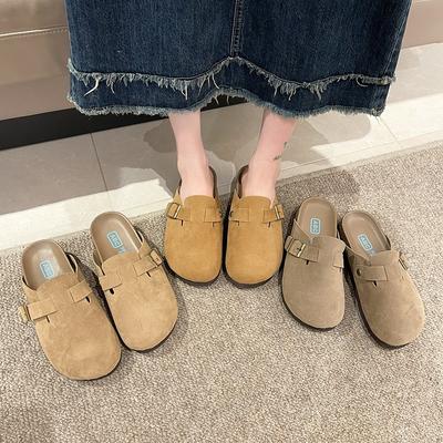 Women Suede Clogs Slippers Classic Men Mules Summer Cork Clogs Slippers Outdoor Antiskid Beach Slippers with Arch Support