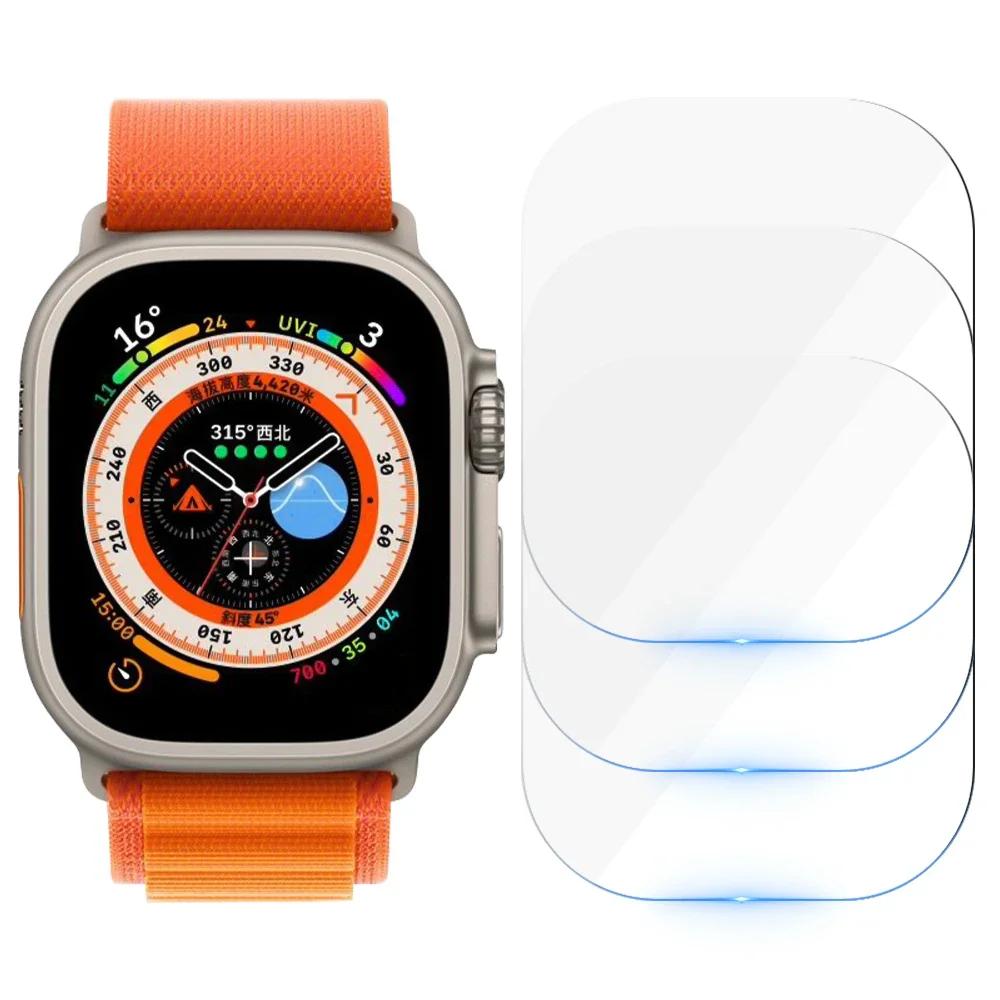 5Pcs Screen Protector For Apple Watch Ultra 49mm Accessories Anti-Scratch Waterproof Tempered Glass HD Film iWatch Ultra 49 Mm