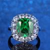 **European Style Red Sapphire & Emerald Women's Ring, S925 Silver with Simulated Diamonds**