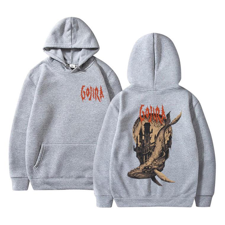 French Metal Band Gojira From Mars To Sirius Flying Whales Vintage Rock Double Sided Print Hoodie Male Fashion Loose Sweatshirt