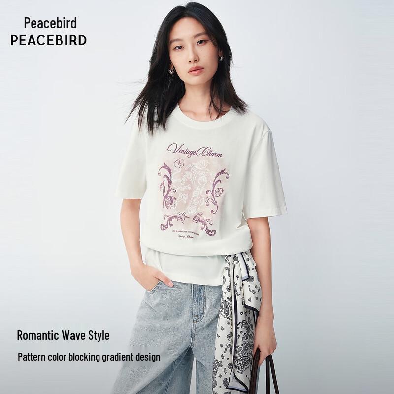 Женская футболка PEACEBIRD из смеси хлопка, конопли и шелка L