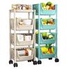 Multi-layer Kitchen Storage Rack: Multi-functional Vegetable, Fruit, and Snack Basket Trolley.