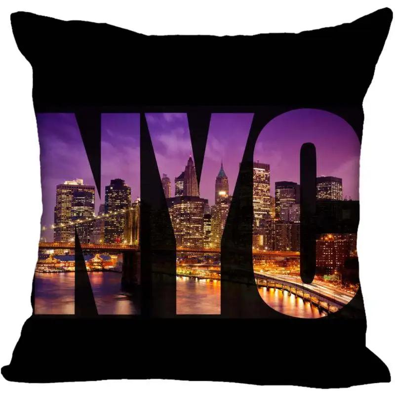 Individuelle New York City Quadratische Kissenhülle Individuelle Reißverschluss-Kissenbezughülle 45X45cm(Eine Seite)