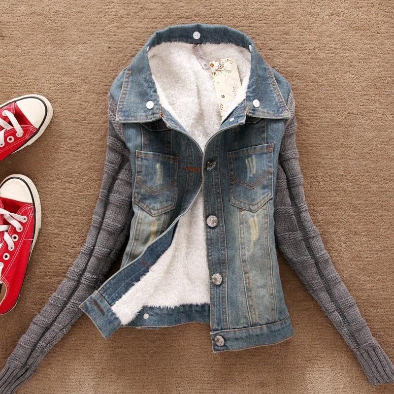 Buy Detachable Faux Fur Collar Jean 
