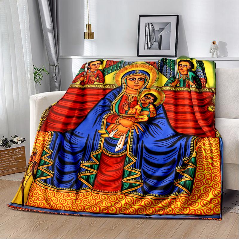 Ethiopian Painting Art Africa Blanket,Soft Throw Blanket for Home Bedroom Bed Sofa Picnic Travel Office Rest Cover Blanket Kids