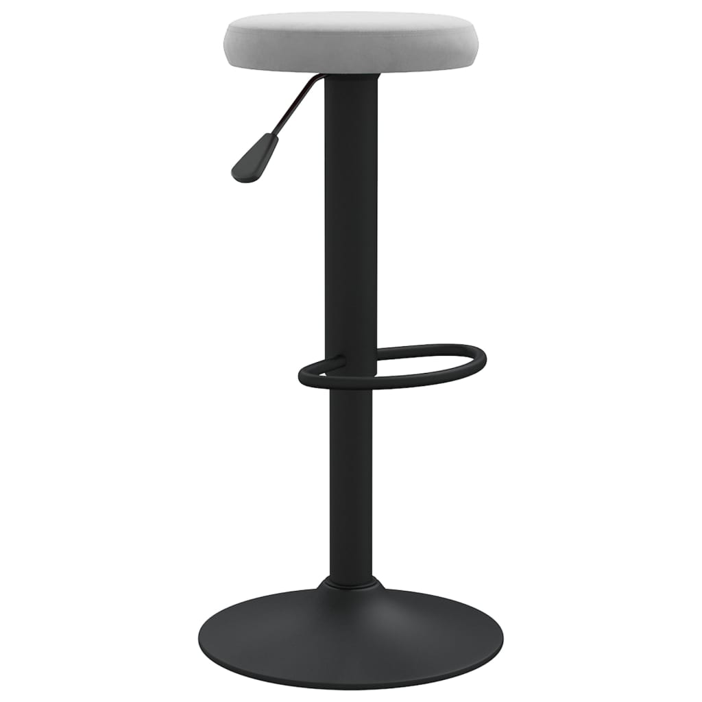 Vidaxl Bar Stools, 2 Pcs, Light Gray, Upholstered In Velvet