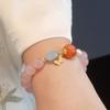 Natural Pink Quartz Crystal Bracelet for Women,fashion Design Amethyst Bracelet Powder Crystal Beaded Jewelry