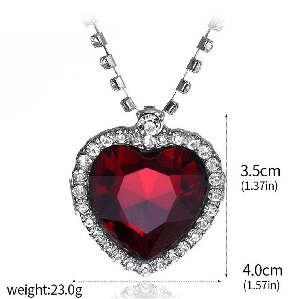 Classic Movie TITANIC Heart Of The Ocean Necklace Love Forever Blue Red Crystal Pendants Necklace Women Romance Jewelry Gift