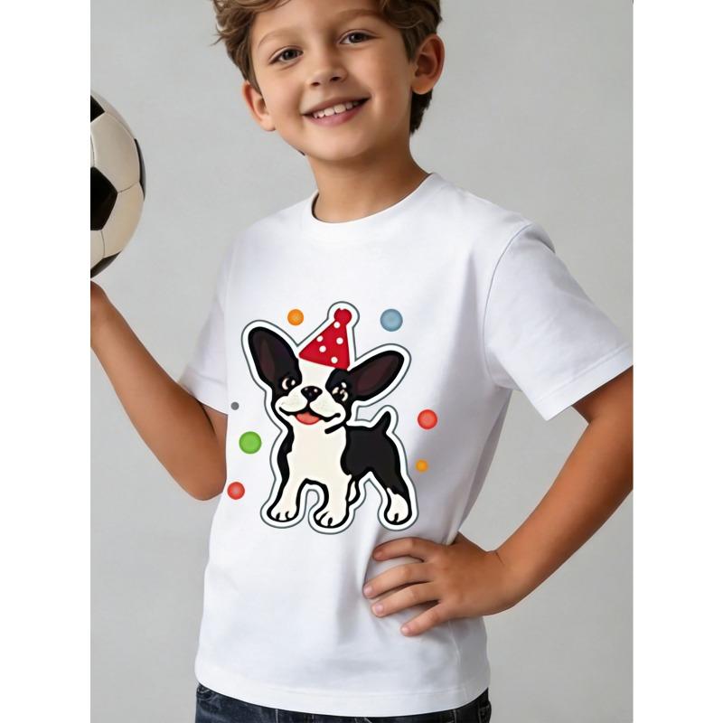 European sizes Boys  Fashion Short-Sleeve T-Shirt /  Cotton / Cartoon Anime Print Short-Sleeve / Sports Print Short-Sleeve 110 белый