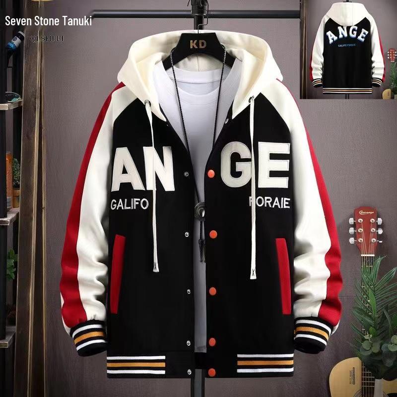 Trendig huvtröja för män: Lös casual sweatshirt för vår/höst, mångsidig långärmad topp