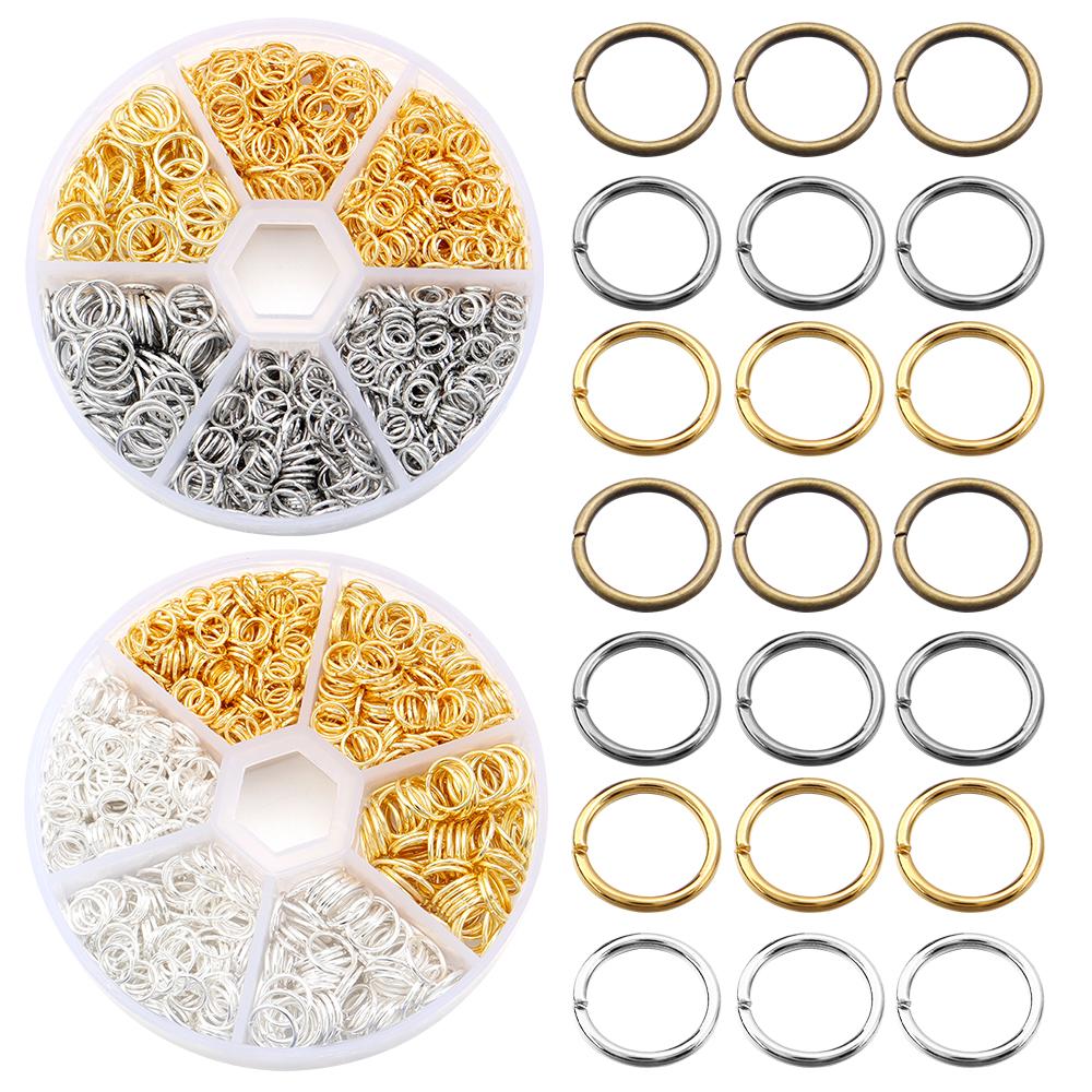 1100pcs/BOX 4 5 6 8 10 12mm Open Jump Rings Split Rings Link Loop Set Jewelry Making Kits DIY Bracelet Necklace Connector