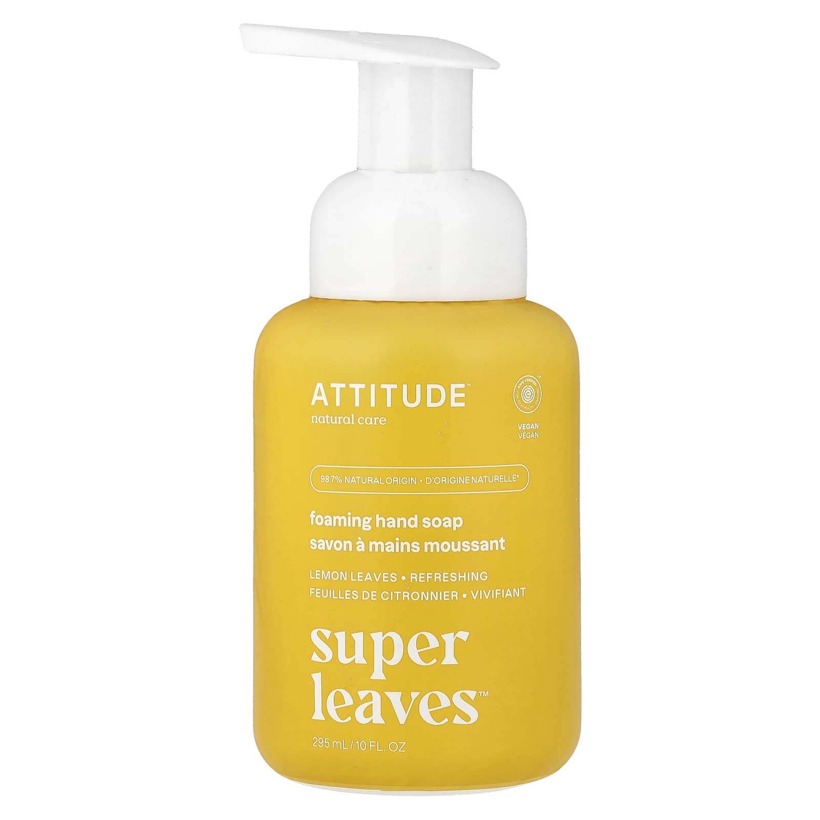 

ATTITUDE, Super Leaves™, Foaming Hand Soap, Lemon Leaf, 295 ml (10 fl oz)