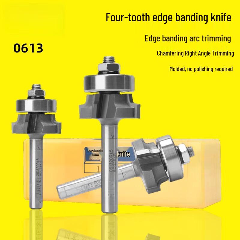 Jundinging Woodworking 4-Tooth Edge Trimming Router Bit