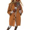 Women's Fashion Jacket Casual Solid-color 3/4 Sleeve  Button-down Pocket Cardigan Coat